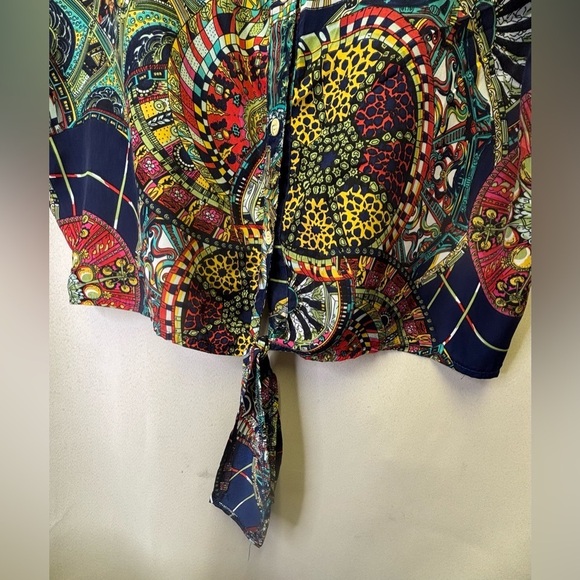 Apple Bottom Vintage Women’s Plus Size Sleeveless Chiffon Chambray Top XXL - Picture 7 of 10